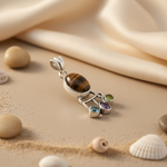 Load image into Gallery viewer, 925 Sterling Silver Tiger Eye Gemstone Pendant Necklace for Women