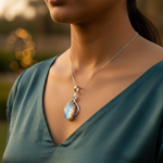 Load image into Gallery viewer, 925 Silver Aquamarine Pendant for Women | Daily Wear Gift