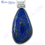 Load image into Gallery viewer, Sterling silver lapis lazuli pendant with a pear-shaped blue gemstone. A beautiful piece of jewelry for women.
