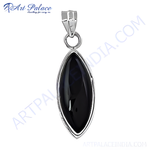 Load image into Gallery viewer, 925 sterling silver black onyx pendant with a polished finish, perfect for women.