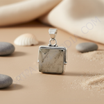 Load image into Gallery viewer, 925 Silver Smoky Quartz Square Pendant | Women's Jewelry Gift