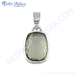 Load image into Gallery viewer, 925 sterling silver green quartz pendant for women, gemstone pendant