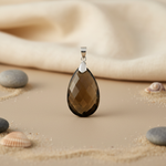 Load image into Gallery viewer, 925 Silver Smoky Quartz Teardrop Pendant | Women's Jewelry Gift