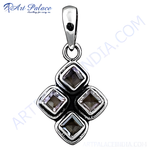 Load image into Gallery viewer, 925 sterling silver pendant with square gemstones, perfect for women. A silver necklace with a classic design