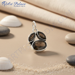 Load image into Gallery viewer, 925 Silver Smoky Quartz Pendant for Women | Gemstone Jewelry