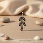 Load image into Gallery viewer, 925 Silver Smoky Quartz Pendant for Women | Leaf Design Jewelry