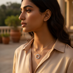 Load image into Gallery viewer, 925 Silver Diamond Circle Pendant Necklace for Women