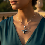 Load image into Gallery viewer, 925 Silver Onyx & Moonstone Pendant for Women | Gemstone Jewelry