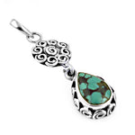 Load image into Gallery viewer, 925 Silver Turquoise Teardrop Pendant for Women | Gemstone Jewelry