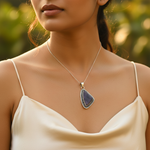 Load image into Gallery viewer, 925 Silver Blue Stone Pendant Necklace for Women | Gift Jewelry