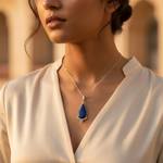 Load image into Gallery viewer, 925 Silver Lapis Lazuli Teardrop Pendant for Women | Gemstone Jewelry