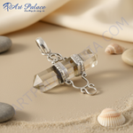 Load image into Gallery viewer, 925 Silver Quartz Crystal Pendant | Gemstone Jewelry for Women