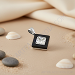 Load image into Gallery viewer, Silver Onyx & Cubic Zirconia Pendant for Women | Square Jewelry