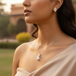 Load image into Gallery viewer, Silver Crystal Pendant | Women's Daily Wear Jewelry