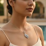 Load image into Gallery viewer, 925 Silver Cubic Zirconia Leaf Pendant for Women | Gift Jewelry
