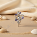 Load image into Gallery viewer, Silver Tanzanite and Diamond Brooch for Women | Gift Jewelry