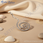 Load image into Gallery viewer, Silver Swirl Pendant with Crystals | Women's Fashion Jewelry