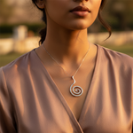 Load image into Gallery viewer, Silver Swirl Pendant with Crystals | Women's Fashion Jewelry
