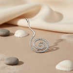 Load image into Gallery viewer, Silver Swirl Pendant with Crystals | Women's Fashion Jewelry