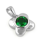 Load image into Gallery viewer, 925 Silver Flower Pendant with Green Gemstone | Women's Jewelry