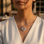 Load image into Gallery viewer, 925 Silver Heart Pendant with White Gemstones | Women's Jewelry