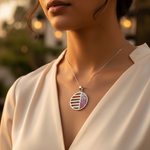 Load image into Gallery viewer, 925 Silver Circle Pendant with Crystals for Women | Gift Jewelry
