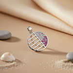 Load image into Gallery viewer, 925 Silver Circle Pendant with Crystals for Women | Gift Jewelry