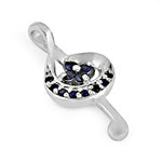 Load image into Gallery viewer, 925 Silver Treble Clef Pendant with Blue Sapphires | Music Jewelry