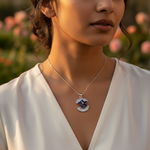 Load image into Gallery viewer, Silver Sapphire Cross Pendant for Women | Daily Wear Necklace