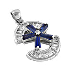 Load image into Gallery viewer, Silver Sapphire Cross Pendant for Women | Daily Wear Necklace