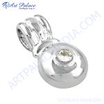 Load image into Gallery viewer, 925 sterling silver pendant with a round, clear cubic zirconia gemstone, perfect for gifts