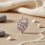 Load image into Gallery viewer, Silver Heart Pendant with Pink Crystals | Women's Jewelry Gift