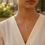 Load image into Gallery viewer, Silver Diamond Pendant for Women | Modern Design Jewelry