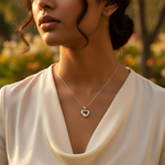 Load image into Gallery viewer, Silver Heart Pendant with Diamond - Gift for Her | Art Palace