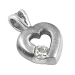 Load image into Gallery viewer, Silver Heart Pendant with Diamond - Gift for Her | Art Palace
