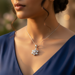 Load image into Gallery viewer, 925 Silver Cubic Zirconia Flower Pendant | Women's Jewelry Gift