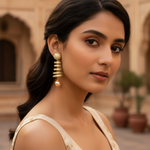 Load image into Gallery viewer, gold plating Pearl Spiral Dangle Earrings | Women's Jewelry Gift