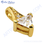 Load image into Gallery viewer, gold plating pendant featuring a brilliant trillion-cut diamond, designed for women and special occasions