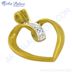 Load image into Gallery viewer, gold plating heart pendant with diamonds. A heart-shaped pendant with a diamond accent.