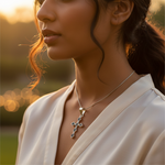 Load image into Gallery viewer, 925 Silver Black Enamel Cross Pendant for Women