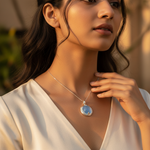 Load image into Gallery viewer, 925 Sterling Silver Chalcedony Pendant | Blue Gemstone Jewelry