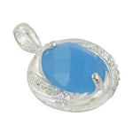 Load image into Gallery viewer, 925 Sterling Silver Chalcedony Pendant | Blue Gemstone Jewelry