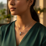 Load image into Gallery viewer, Silver Pendant with White Gemstone | Daily Wear Jewelry for Women