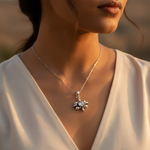 Load image into Gallery viewer, 925 Silver Flower Pendant with Cubic Zirconia | Women's Jewelry
