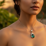Load image into Gallery viewer, 925 Silver Green Gemstone Pendant for Women | Gift Jewelry