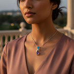 Load image into Gallery viewer, 925 Silver Opal & Amethyst Pendant for Women | Gemstone Jewelry