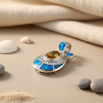 Load image into Gallery viewer, 925 Silver Opal & Citrine Pendant for Women | Gemstone Jewelry