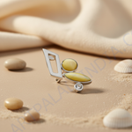 Load image into Gallery viewer, Silver Pendant with Yellow Gemstones | Unique Jewelry for Women