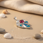 Load image into Gallery viewer, 925 Silver Ruby & Opal Pendant for Women | Gemstone Jewelry