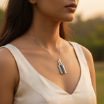 Load image into Gallery viewer, Silver Blue Sandstone Pendant Necklace for Women | Gift Jewelry